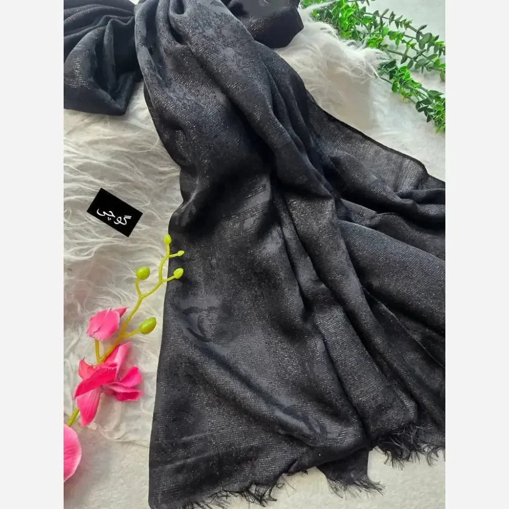 شال دورو شاینا جنس نخ سانسور لمه ابعاد 195 در 65 سانتیمتر