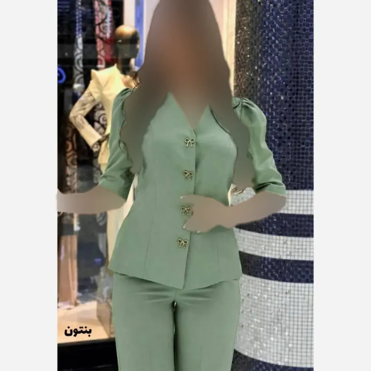ست شومیز و شلوار زنانه مدل فاخر جنس مازراتی در 10 رنگ متنوع سایز 1 و 2