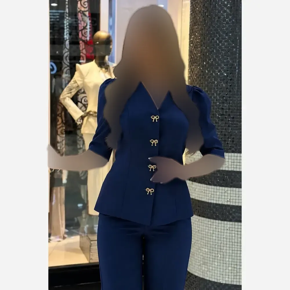 ست شومیز و شلوار زنانه مدل فاخر جنس مازراتی در 10 رنگ متنوع سایز 1 و 2