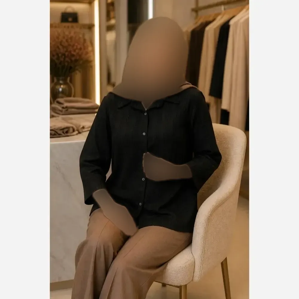 تیشرت لانگ زنانه نخ پنبه مشکی سایز بزرگ فری سایز (40-52)