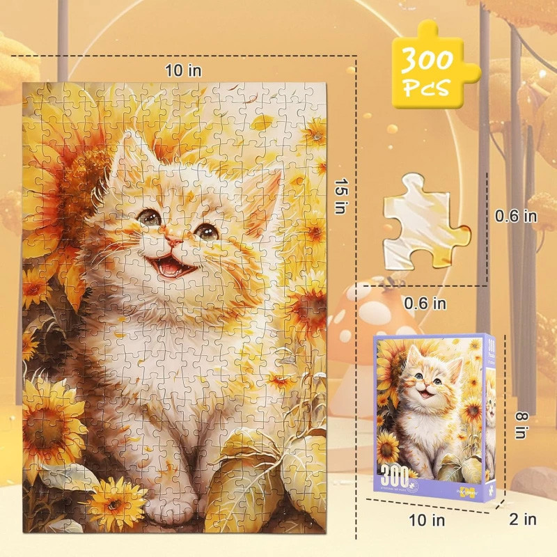 پازل 300 تکه پلی فول ماریو مدل گربه ملوس طرح Art کد 88801 مناسب برای 8 سال به بالا