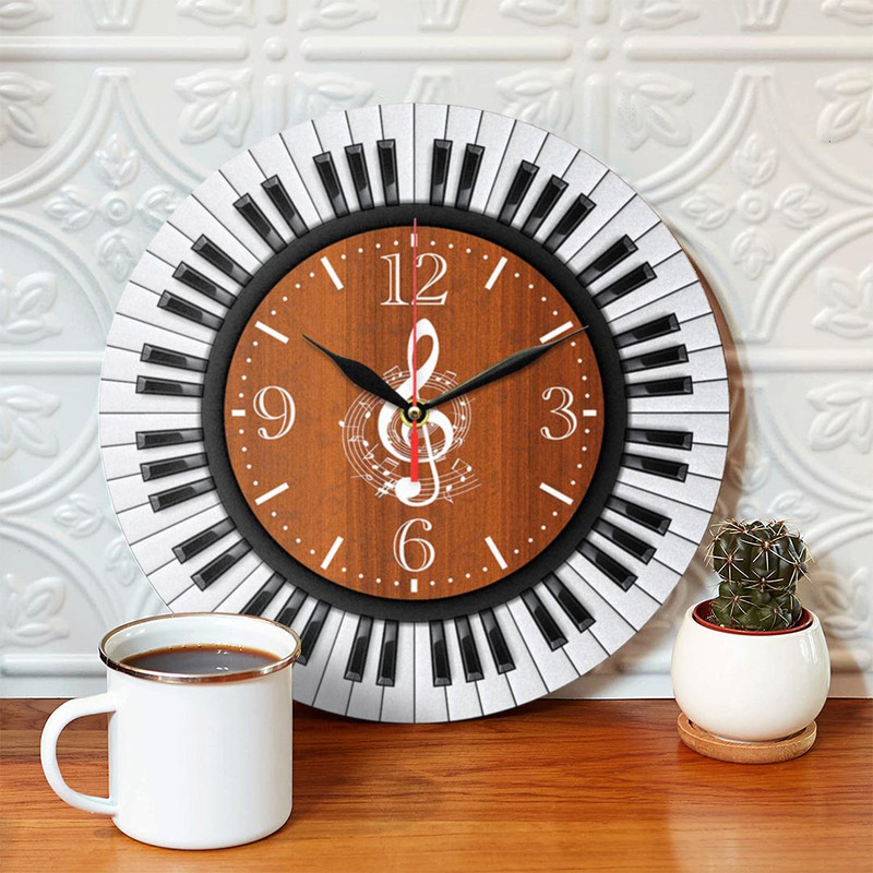 ساعت دیواری طرح پیانو و نت موسیقی کد 1185B