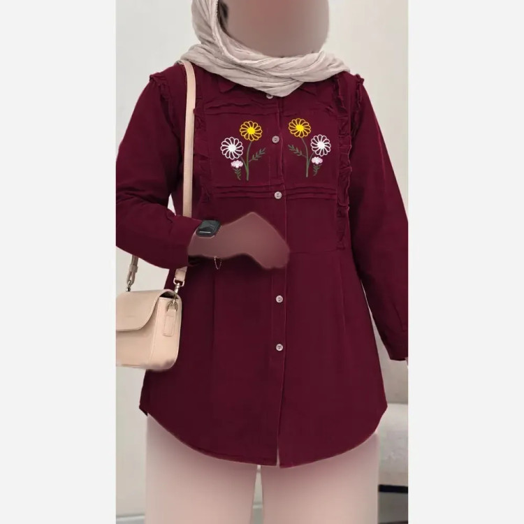 شومیز مانتویی زنانه مدل ستایش جنس الیاف آنزیم شده سایز 38 تا 46