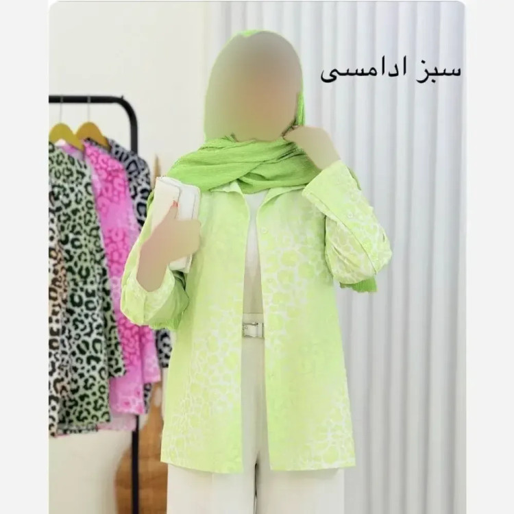 شومیز زنانه طرح پلنگی جنس ینزی درجه یک فری سایز تا 46