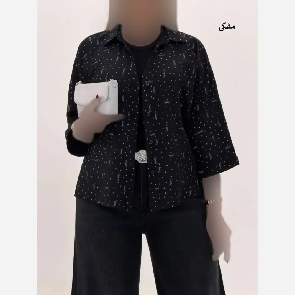 شومیز زنانه مدل YSL جنس اطلس شاین دار فری سایز مناسب 38 تا 48 (2)