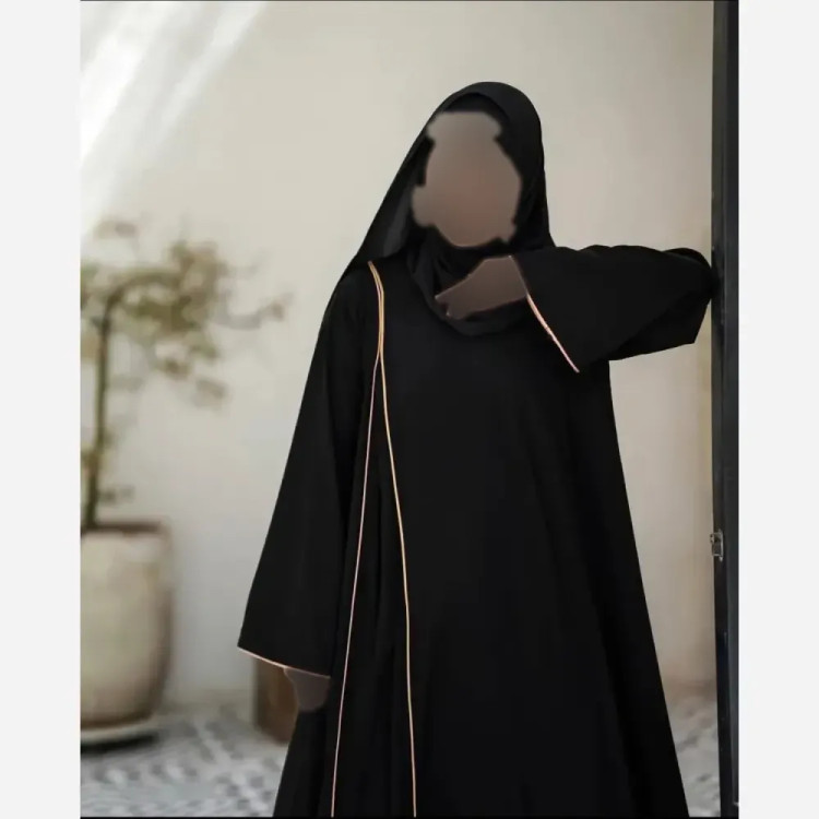 ماکسی عبای زنانه مدل تهمینه جنس کرپ الیزه درجه یک فری سایز مناسب 38 تا 52