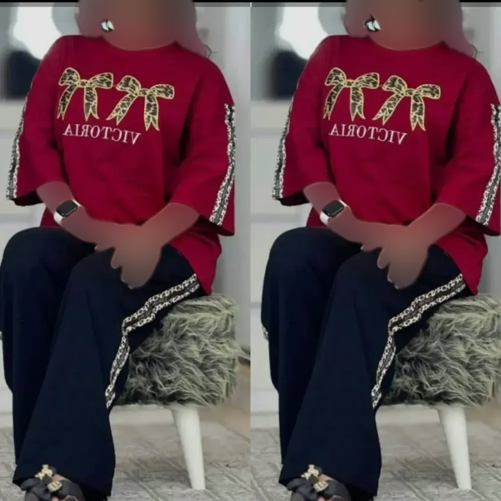 ست بلوز و شلوار زنانه مدل ویکتوریا جنس پنبه گلکسی فری سایز 38 تا 46