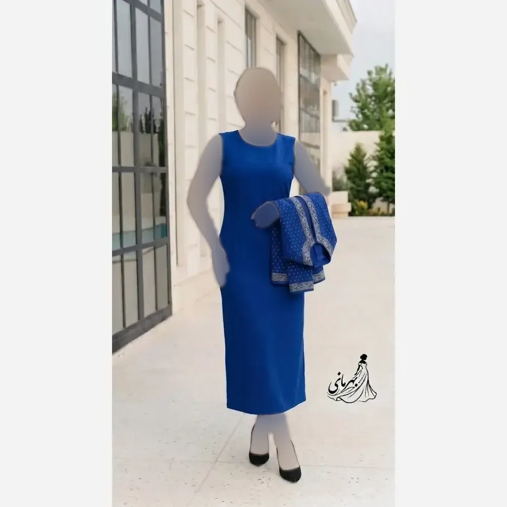 ست کت و سارافون زنانه مدل نیلا جنس مازراتی سایز بزرگ 44 تا 58