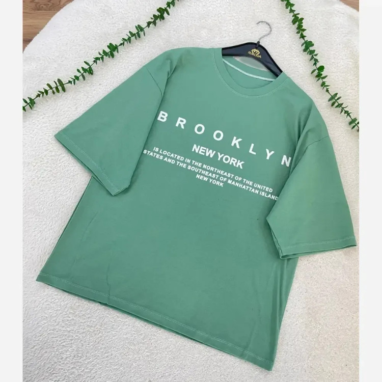 تیشرت باکسی طرح BROOKLYN جنس سوپر پنبه فری سایز