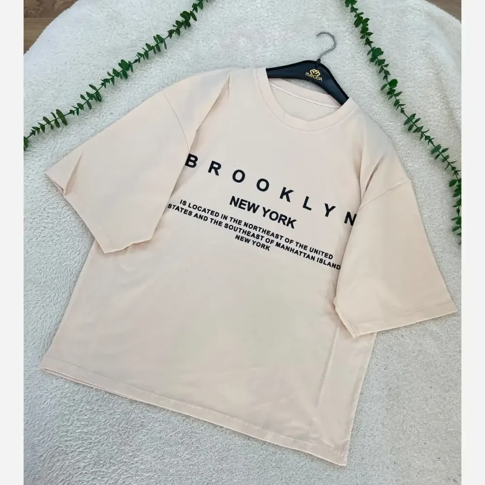 تیشرت باکسی طرح BROOKLYN جنس سوپر پنبه فری سایز