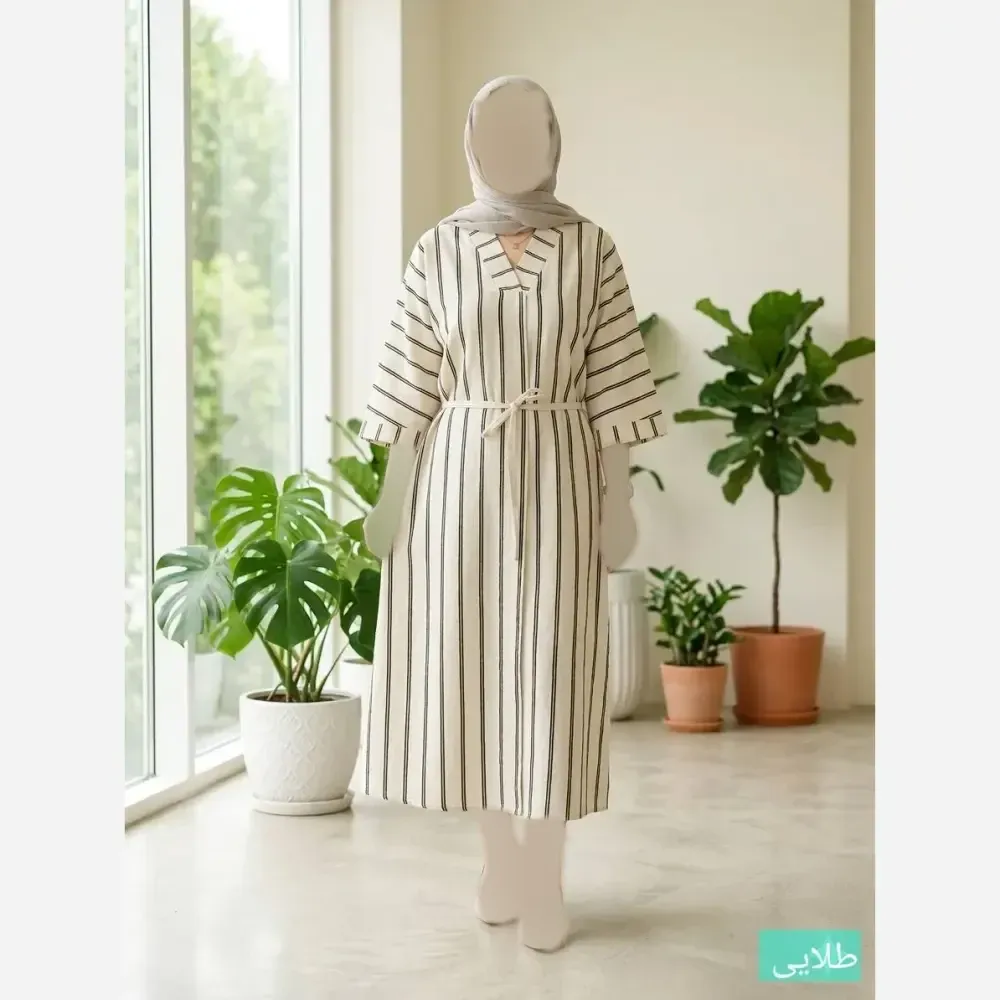 مانتو لینن زنانه مدل الیس سایز بزرگ 38 تا 48 قد 120 کد 1010