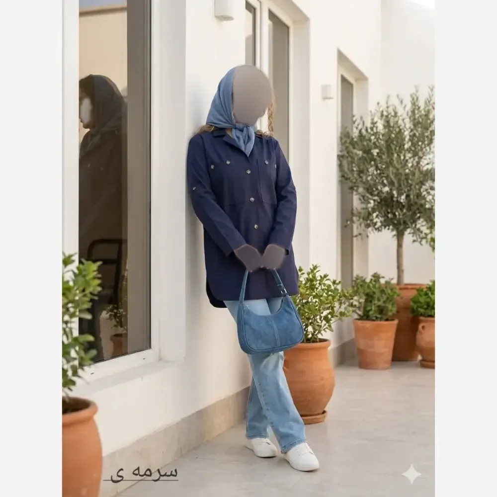 شومیز لینن زنانه مدل آریسا کد 1574 سایز 38 تا 50