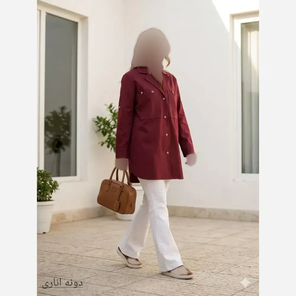 شومیز لینن زنانه مدل آریسا کد 1574 سایز 38 تا 50