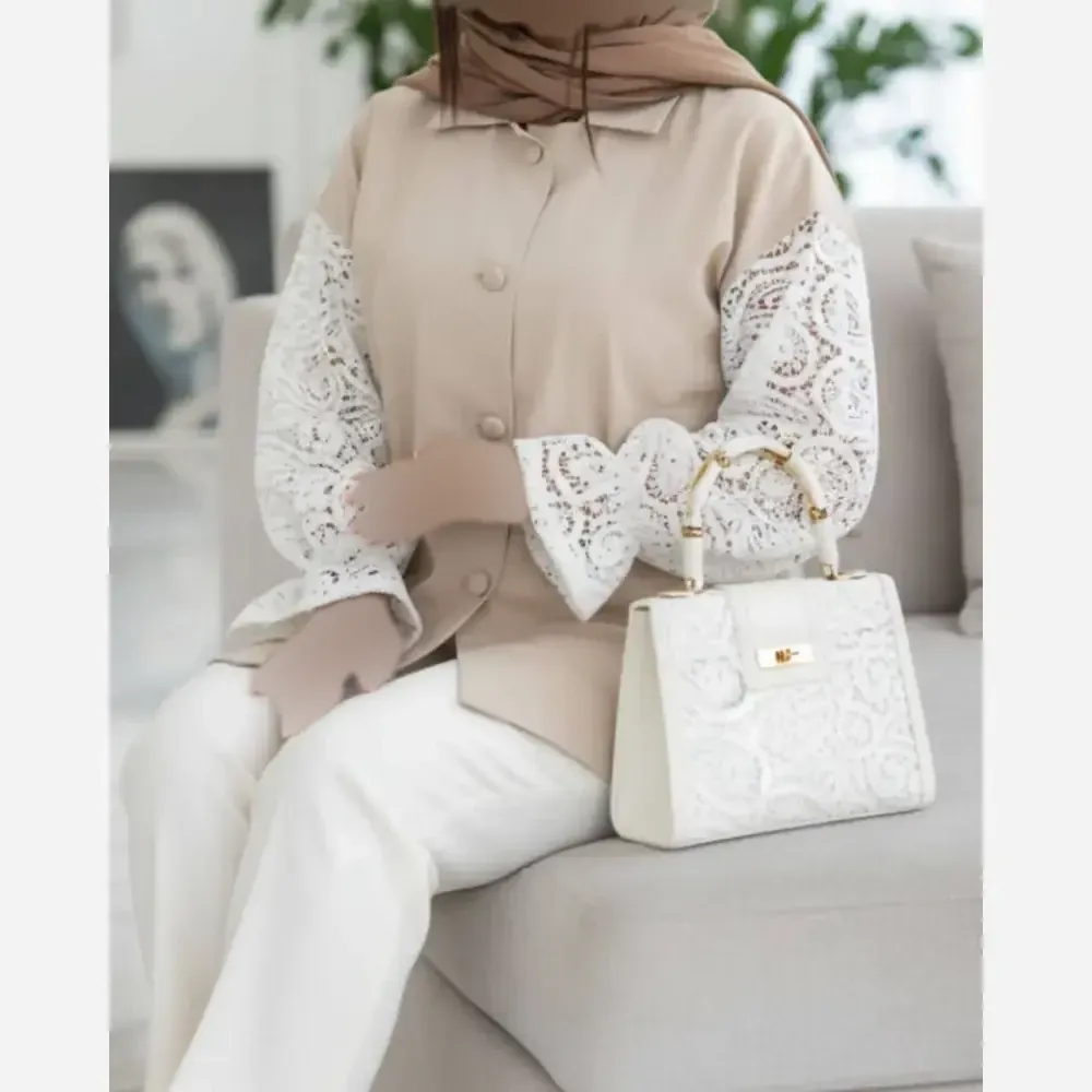 ست مانتو و شلوار زنانه مدل تارا جنس شانتون سایز بزرگ 40 تا 54 (2)