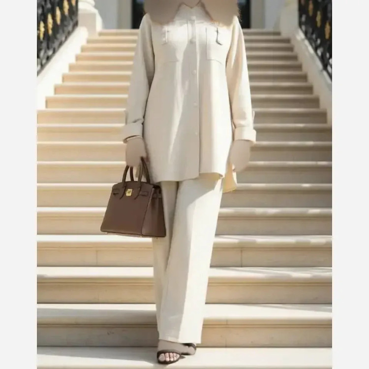 ست مانتو و شلوار زنانه مدل تارا جنس شانتون سایز بزرگ 40 تا 54 (2)