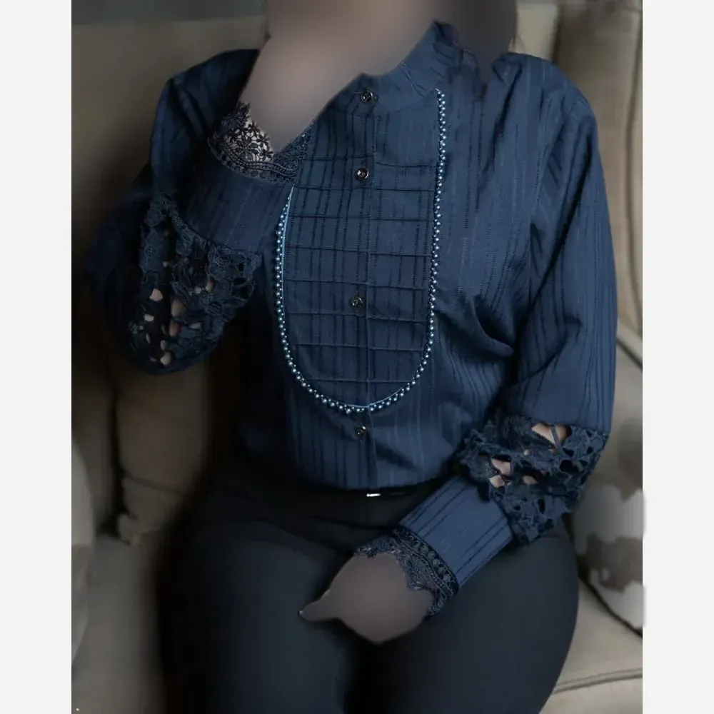 شومیز زنانه مدل آی جان جنس پارچه آیوا سایزبندی 36 تا 56