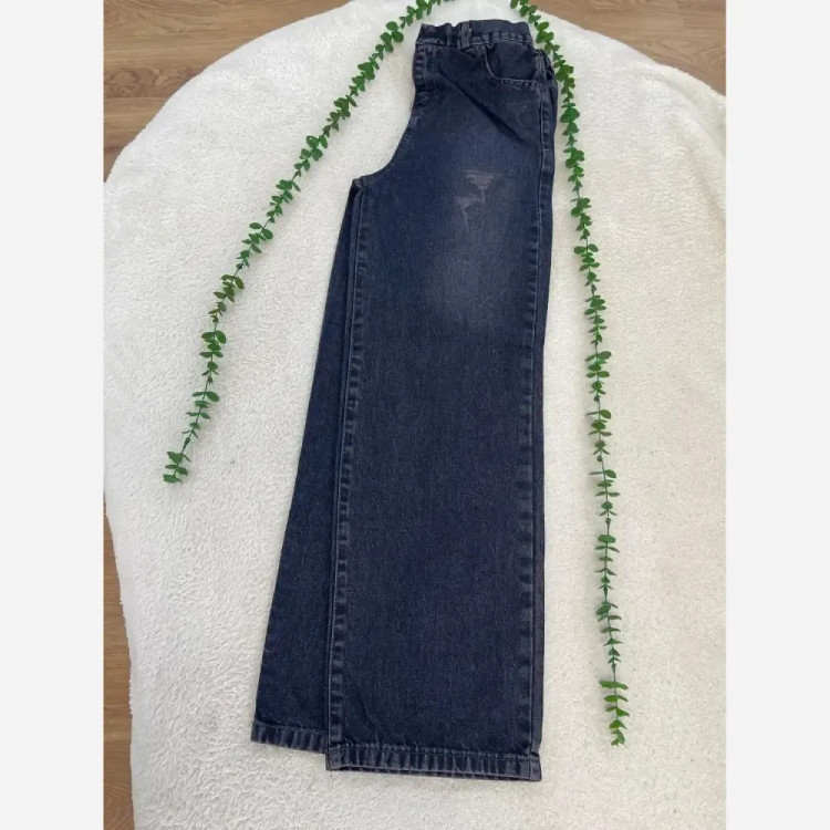 شلوار جین زنانه مدل فول بگ جنس جین ترک قد 106 (2)