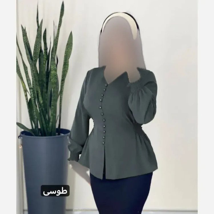 شومیز زنانه قواره دار جنس کرپ حریر و کریستال سایز 38 تا 52