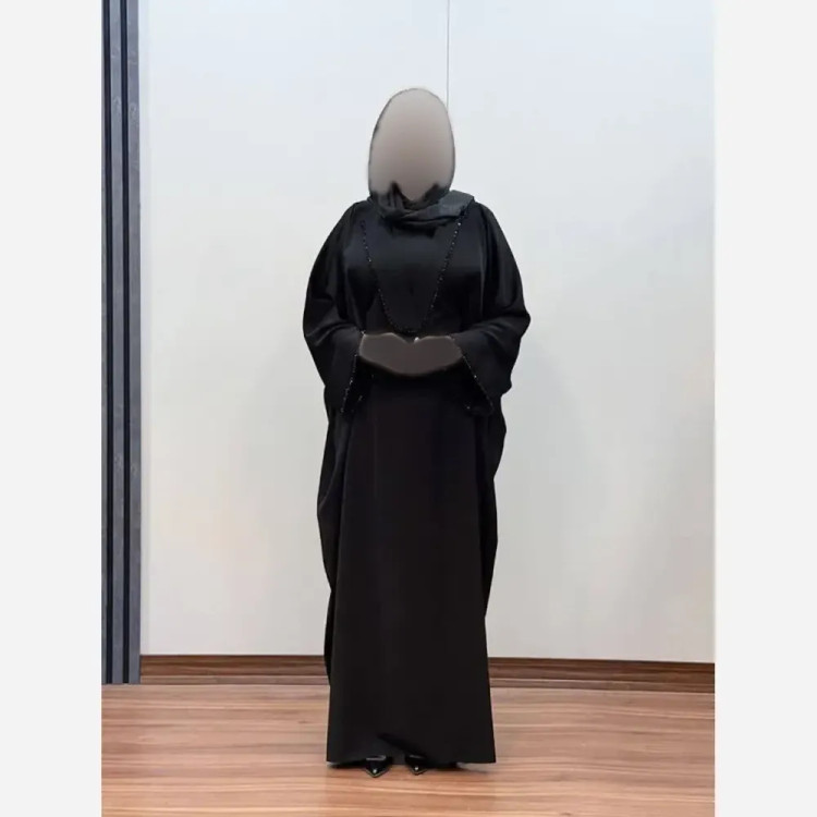 عبای مجلسی زنانه مدل سوگند جنس الیزه درجه یک فری سایز مشکی