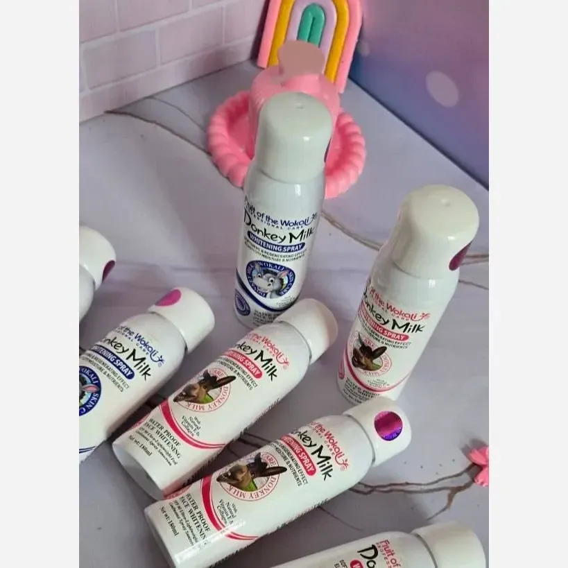 اسپری سفید کننده و روشن کننده صورت و بدن شیر الاغ ووکالی حجم 180 میل با SPF 90