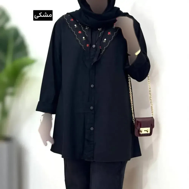 شومیز مانتویی زنانه جنس الیاف آنزیم شده سایز 38 تا 46