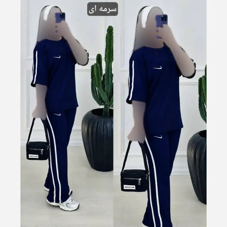 ست تیشرت و شلوار زنانه نایک جنس سوپر اسپان فول کش فری سایز 36 تا 48