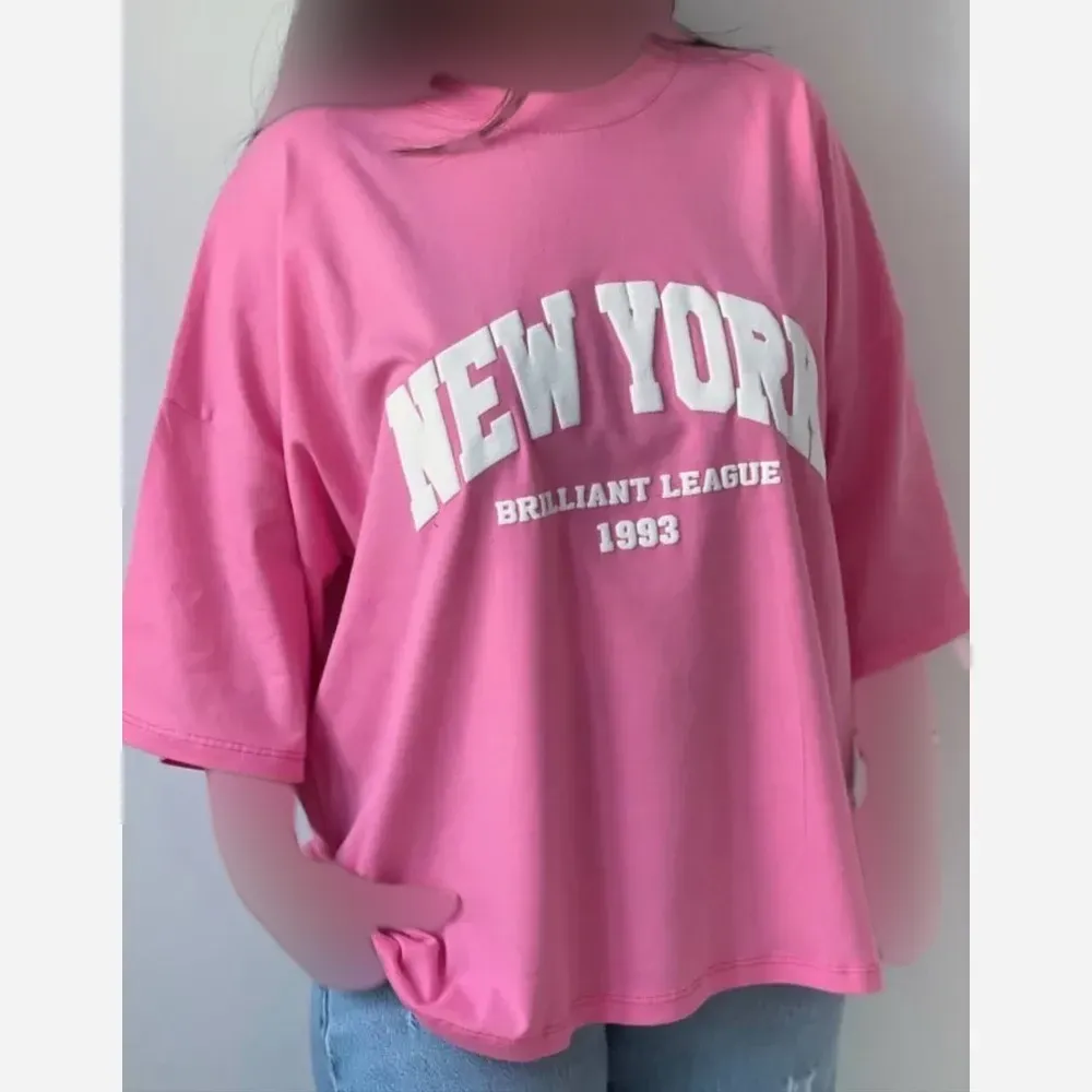 تیشرت باکسی زنانه طرح NEW YORK 1993 جنس سوپر پنبه فری سایز (2)