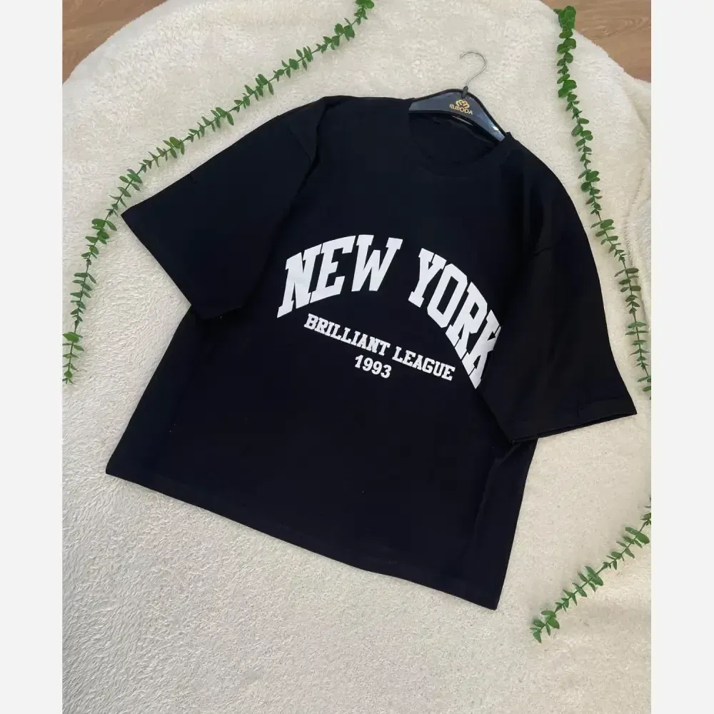 تیشرت باکسی زنانه طرح NEW YORK 1993 جنس سوپر پنبه فری سایز (2)