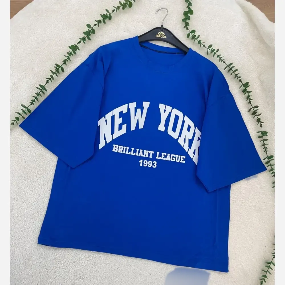 تیشرت باکسی زنانه طرح NEW YORK 1993 جنس سوپر پنبه فری سایز (2)