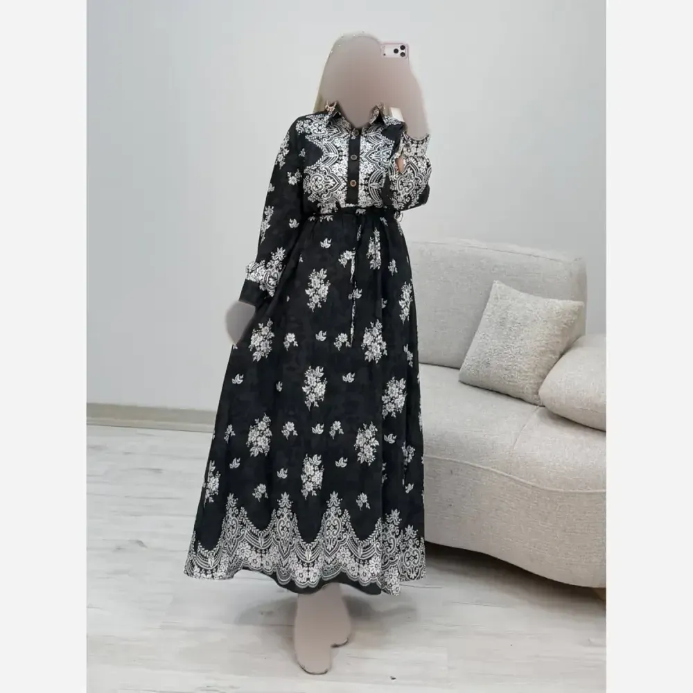 پیراهن ساحلی زنانه مدل زنبق جنس فلور نخ درجه یک فری سایز تا 48
