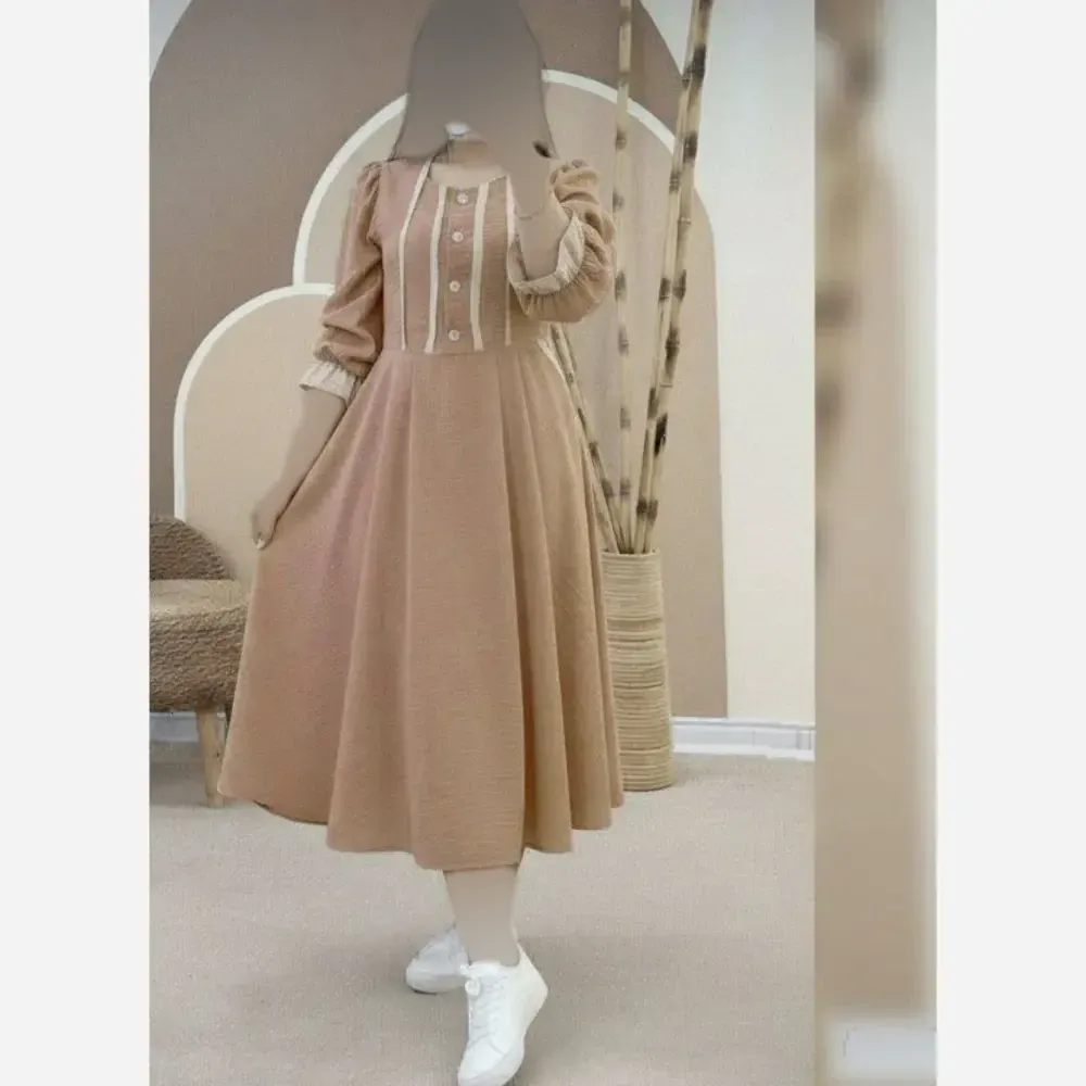 پیراهن زنانه مدل ژیلا جنس شانتون و مازراتی فری سایز تا 46