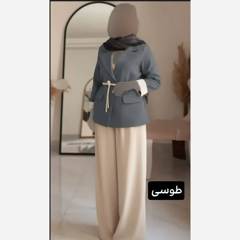 کت و شلوار زنانه مدل یسنا جنس مازراتی فری سایز تا 46