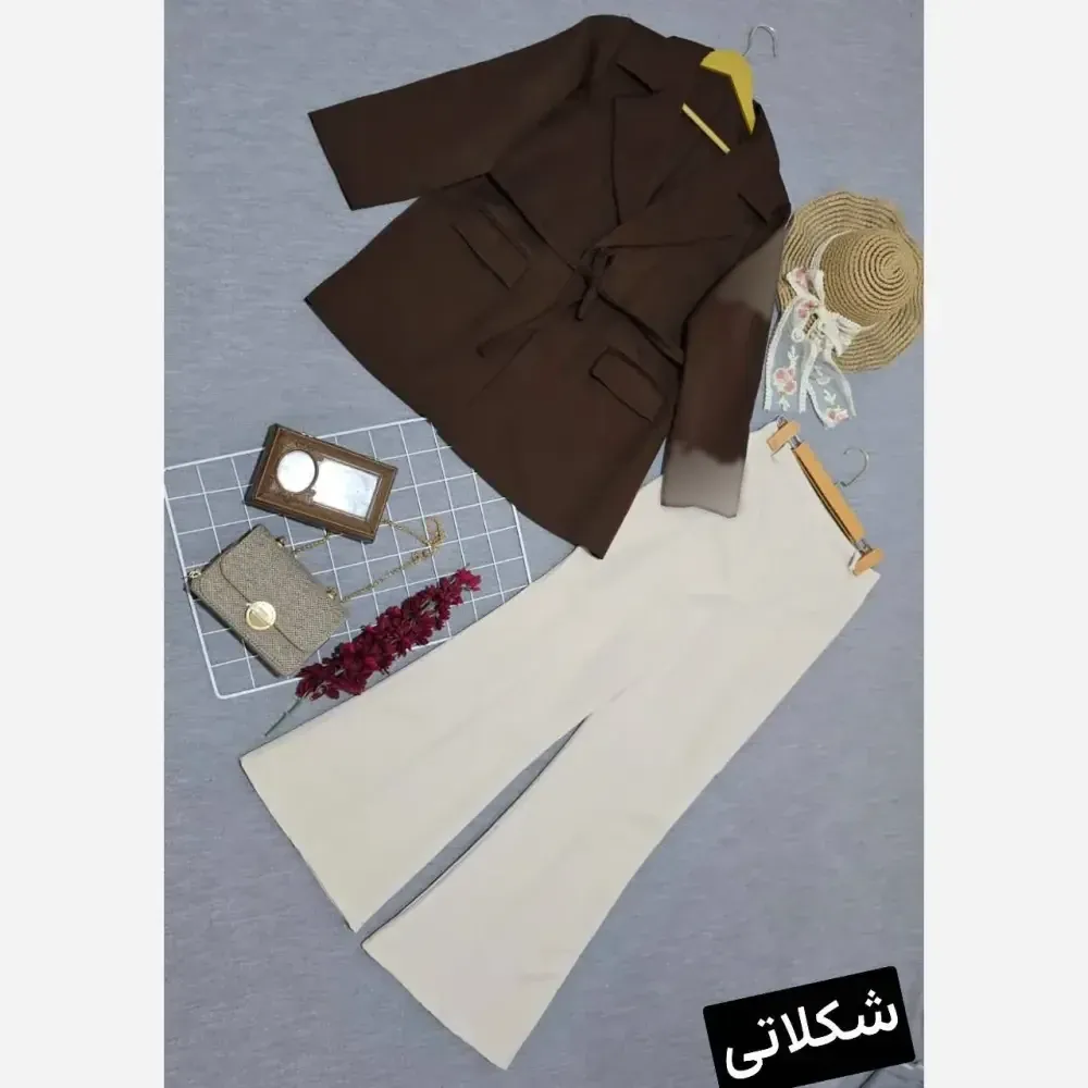 کت و شلوار زنانه مدل پرستو جنس مازراتی فری سایز تا 46