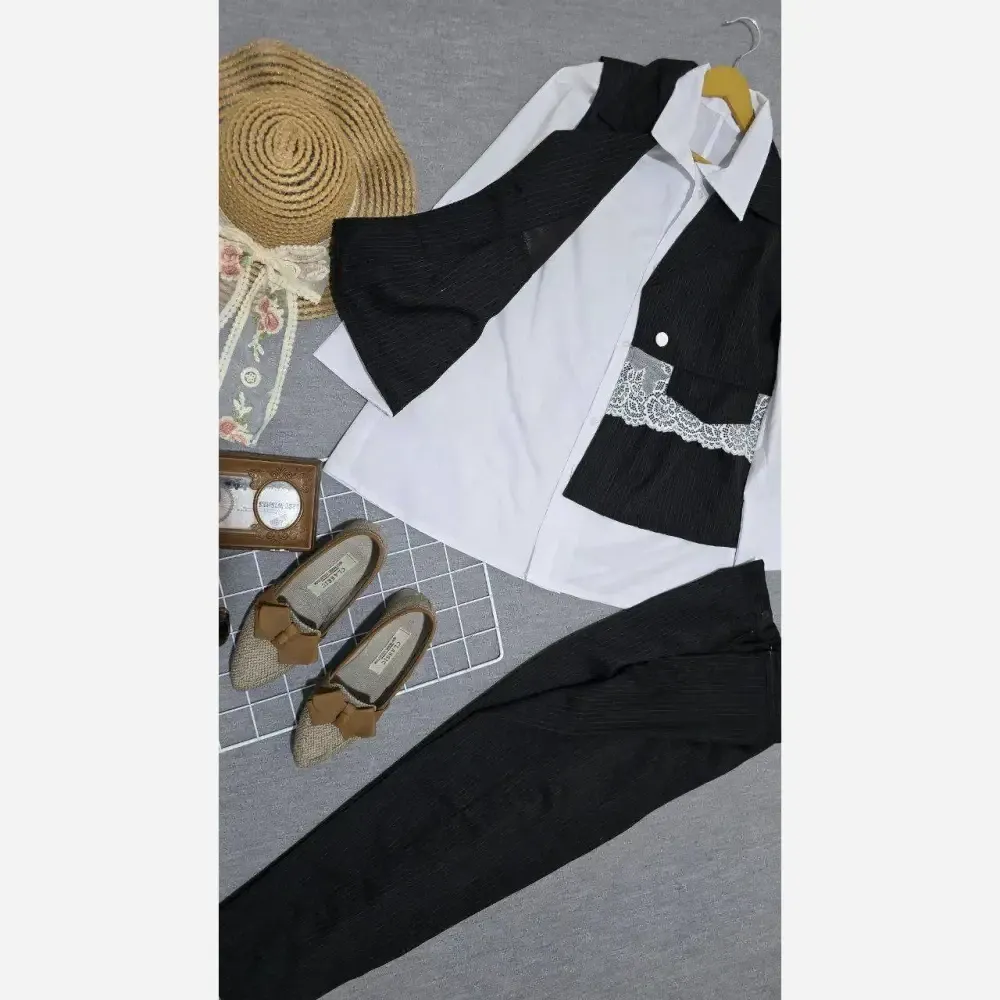ست سه تیکه زنانه مدل بهیمن جنس تترون و دیپلمات فری سایز تا 46