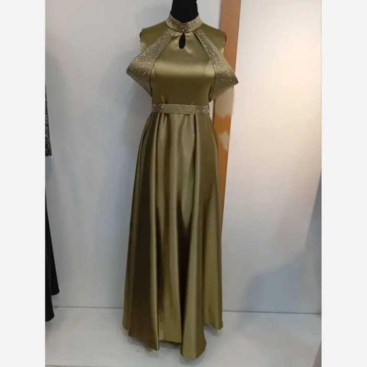 پیراهن زنانه مدل افسانه جنس ساتن ال ایکس قد 150