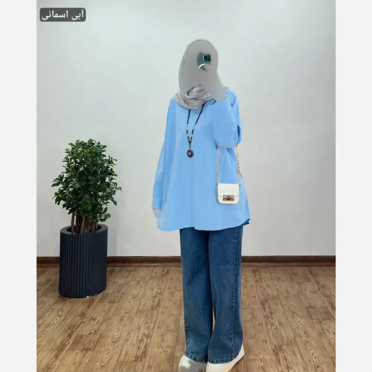 تونیک مانتویی زنانه مدل سیسیل جنس لینن آنزیم شور فری سایز 36 تا 52