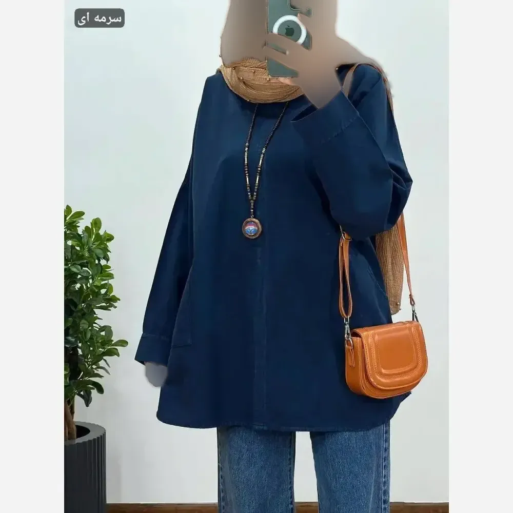 تونیک مانتویی زنانه مدل سیسیل جنس لینن آنزیم شور فری سایز 36 تا 52