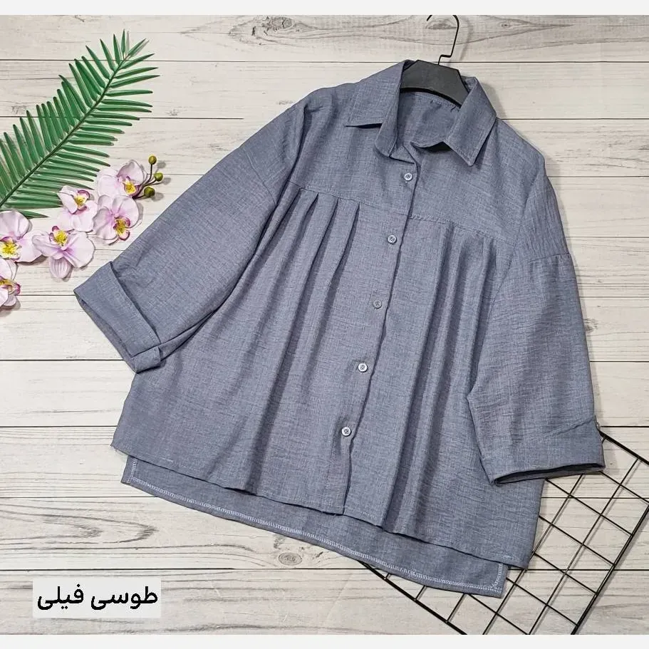 شومیز مانتویی عروسکی مدل دلا جنس شانتون فری سایز زنانه و دخترانه
