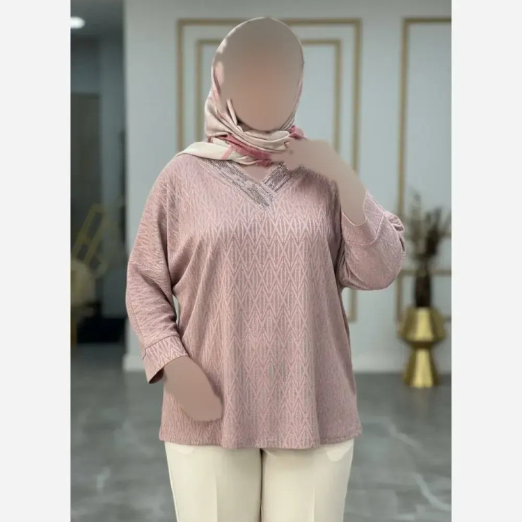 شومیز زنانه مجلسی مدل یاس پارچه ژاکارد ویسکوز فری سایز 46 تا 54