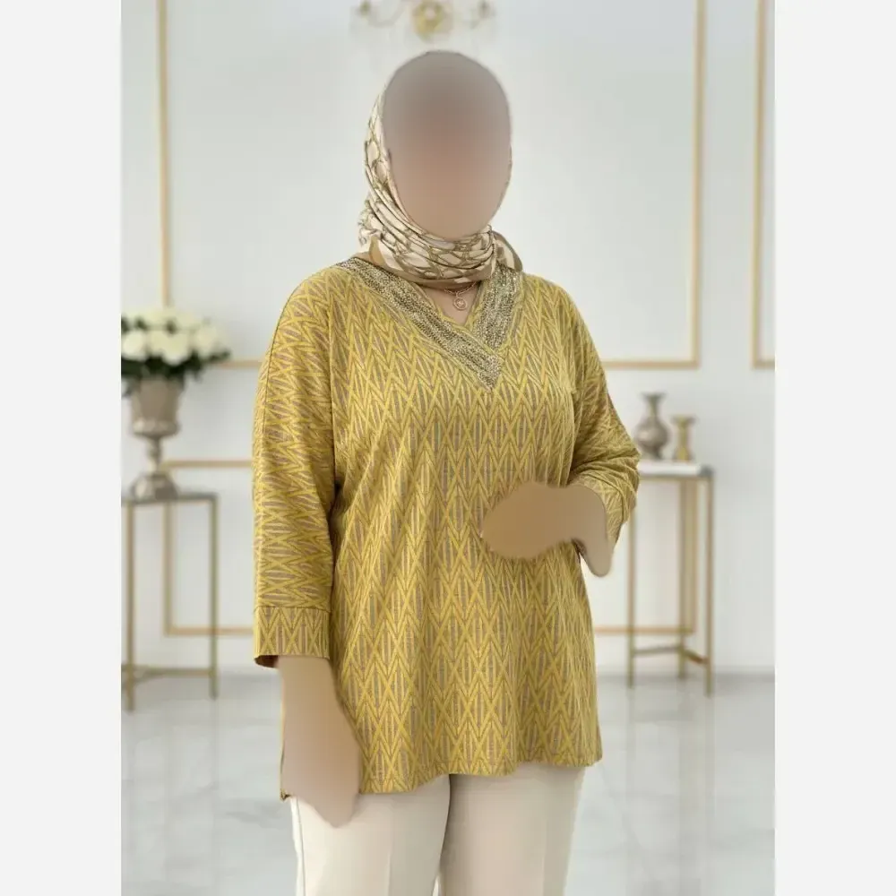 شومیز زنانه مجلسی مدل یاس پارچه ژاکارد ویسکوز فری سایز 46 تا 54