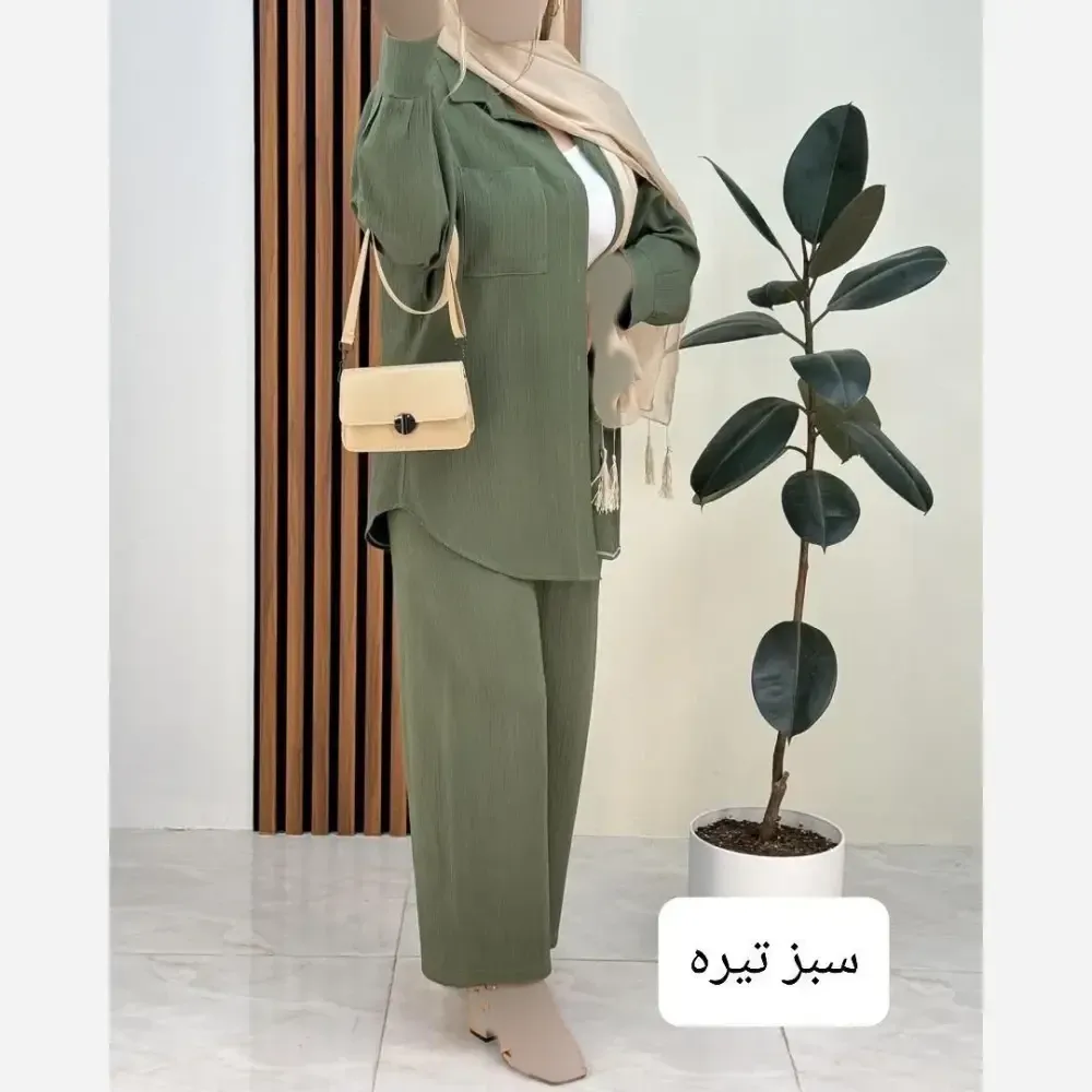 ست شومیز و شلوار زنانه مدل ستاره جنس سوپر آیوا فری سایز