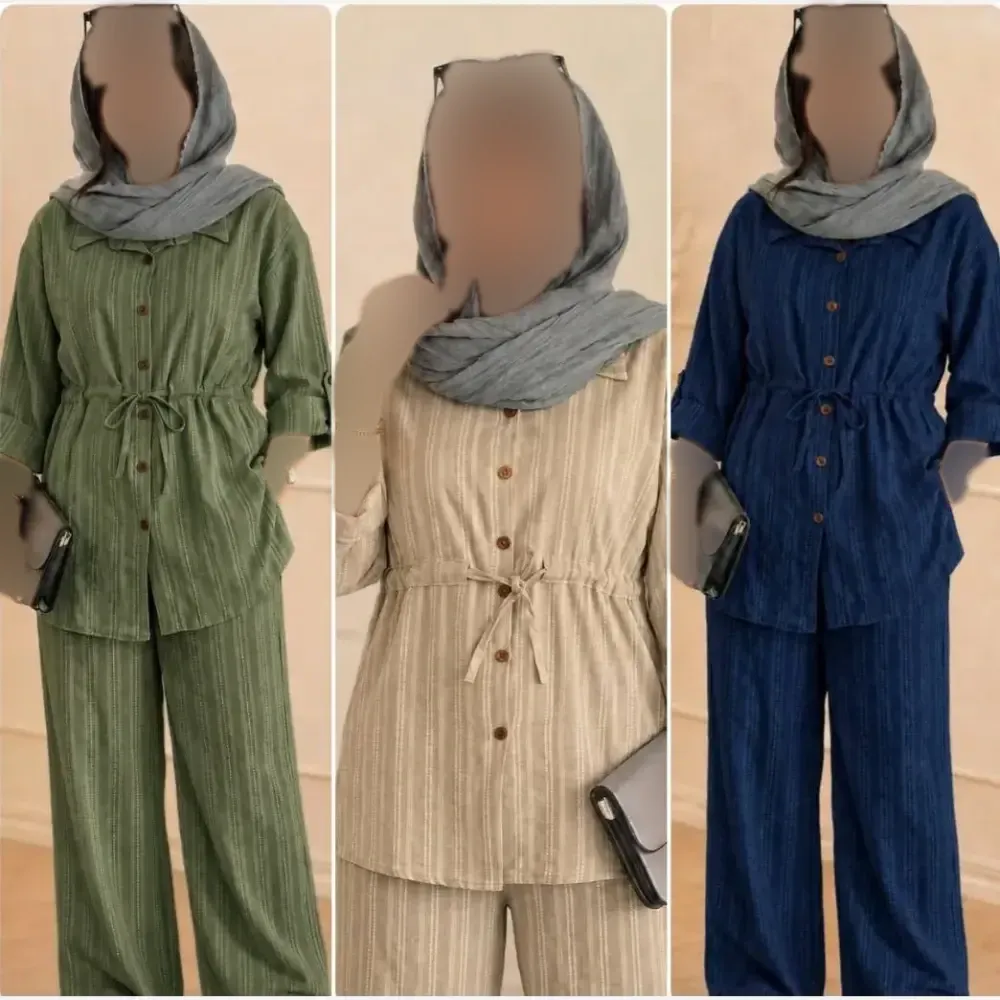 ست شومیز و شلوار زنانه مدل دلدار جنس شانتون فری سایز 38 تا 46