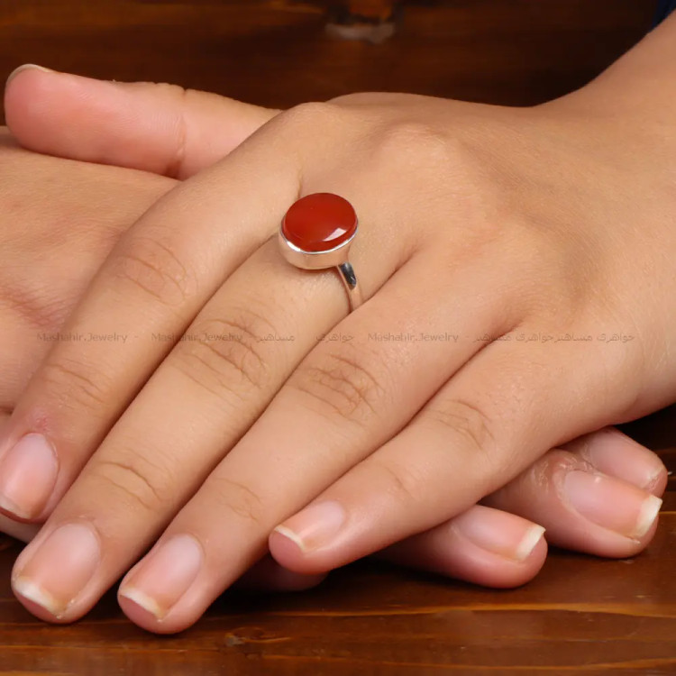 انگشتر عقیق زنانه کد 35002