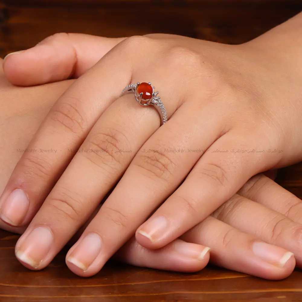 انگشتر عقیق زنانه کد 34982