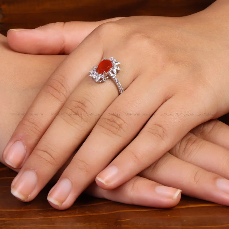 انگشتر عقیق زنانه کد 34980