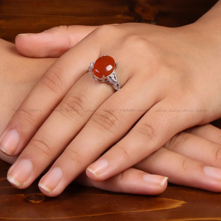 انگشتر عقیق زنانه کد 34977