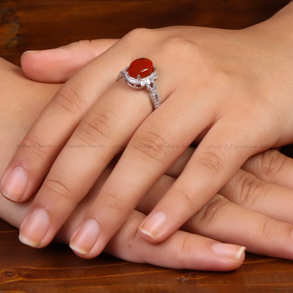 انگشتر عقیق زنانه کد 34965