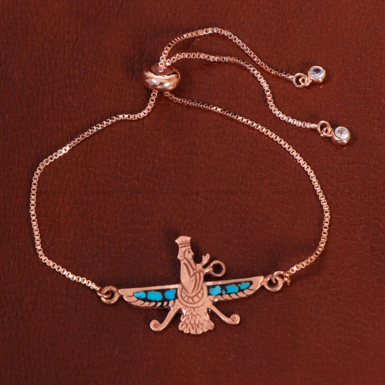 دستبند مسی فیروزه کوب کد 34760