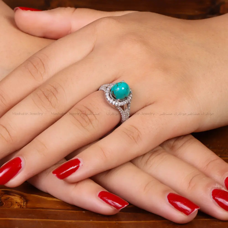 انگشتر فیروزه شجری زنانه کد 34735