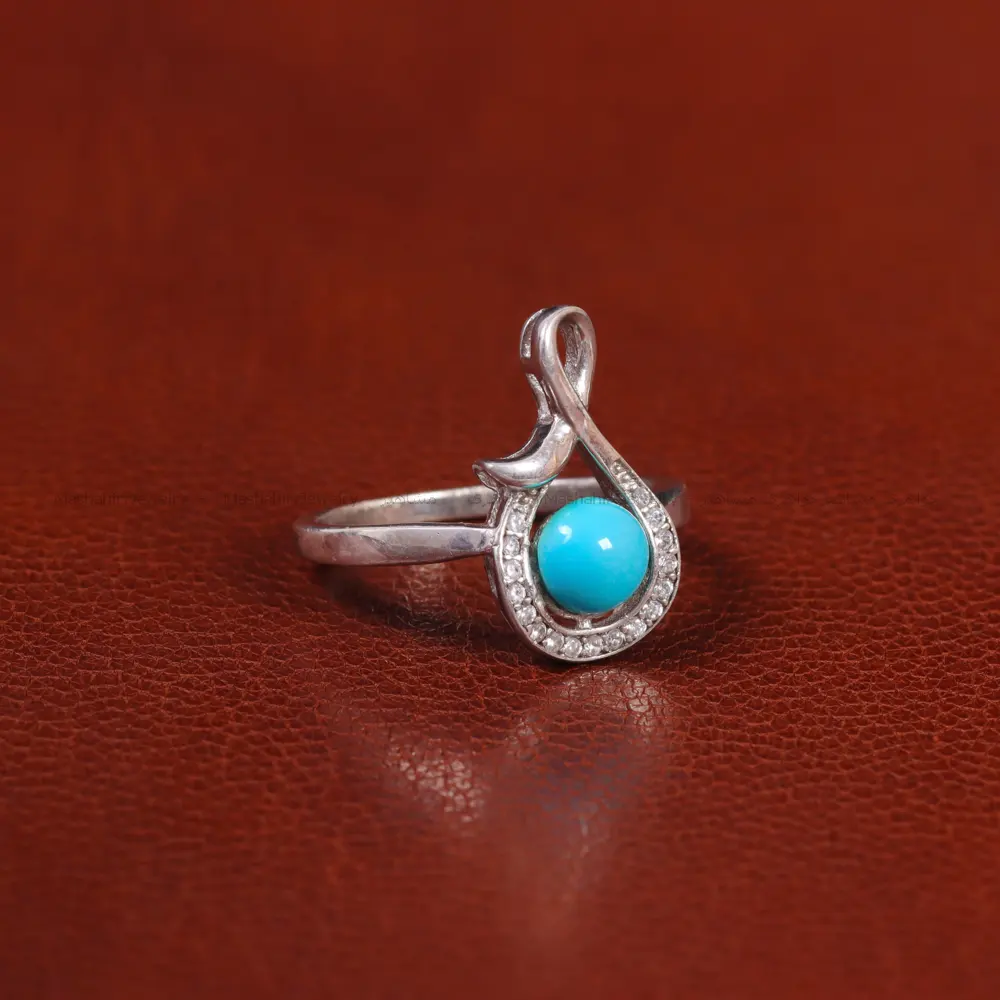 انگشتر فیروزه عجمی زنانه کد 34723